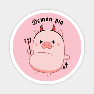 Demon pig cute Magnet